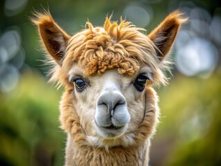 Obraz premium Closeup Portrait of a Curious Alpaca.