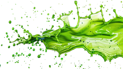 green of yellow liquid on a transparent background