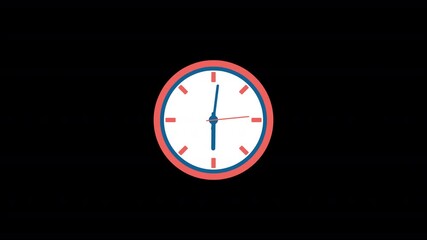 Animated cartoon clock 12 hours timelape