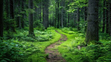 Fototapeta premium Verdant forests in peaceful ambiance