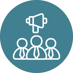 Marketing Team Vector Line White Circles Multicolors