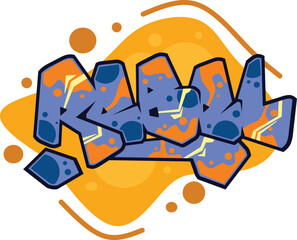 rebel word graffiti text sticker illustration