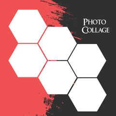 6 photo collage template. vector illustration, new collections