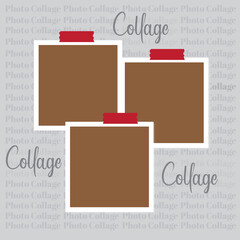 3 photo collage template. vector illustration, new collections
