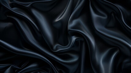 Obraz premium Dark soft shining folds of luxury silk , abstract background, textile