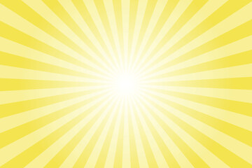 Yellow Background with White Sun Ray. Pattern of Starburst. Abstract Minion Yellow Texture with Light Of Sunburst. Radial Beam of Sunlight. Retro Background with Flash. Design of Sunbeams.