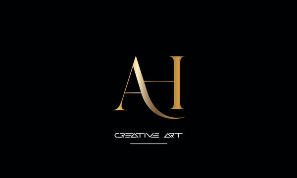 HA, AH, H, A abstract letters logo monogram