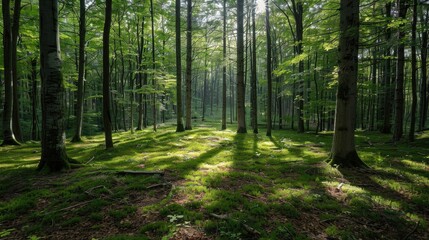 Verdant forests in peaceful ambiance