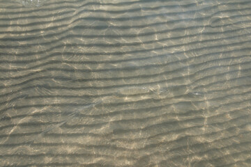 Sand ripples on the beach in the summer.