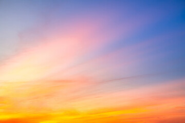 Beautiful , luxury soft gradient orange gold clouds and sunlight on the blue sky perfect for the background, take in everning,Twilight, Large size, high definition landscape photo