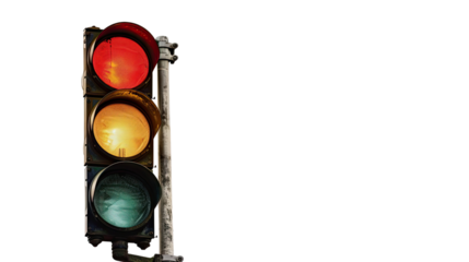 Traffic light on a transparent background