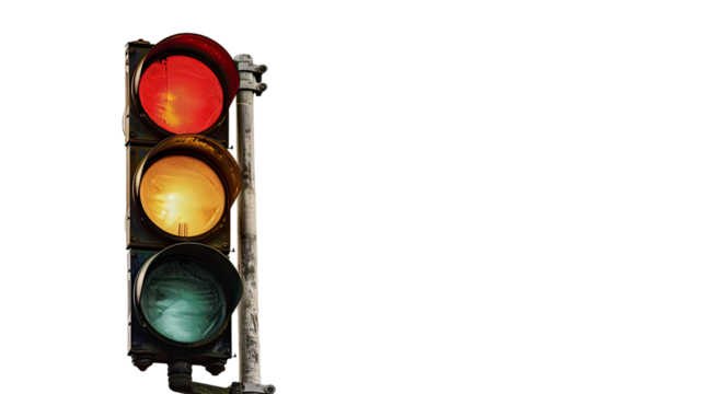Traffic light on a transparent background