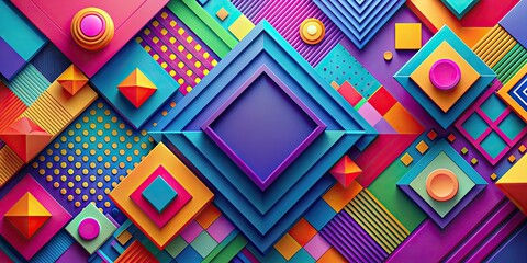 Abstract wallpaper featuring vibrant colors and unique geometric shapes, abstract, wallpaper, vibrant, colors, unique