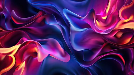 Fototapeta premium Vibrant abstract shapes with a gradient flow