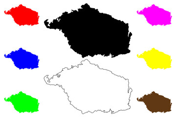 New Hanover island (Papua New Guinea, Bismarck Archipelago) map vector illustration, scribble sketch Lavongai map