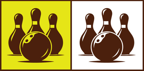 bowling ball icon set bowling ball symbol collection Vector illustration