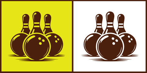 bowling ball icon set bowling ball symbol collection Vector illustration