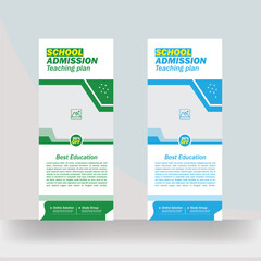 Education admission roll up banner design rack card template