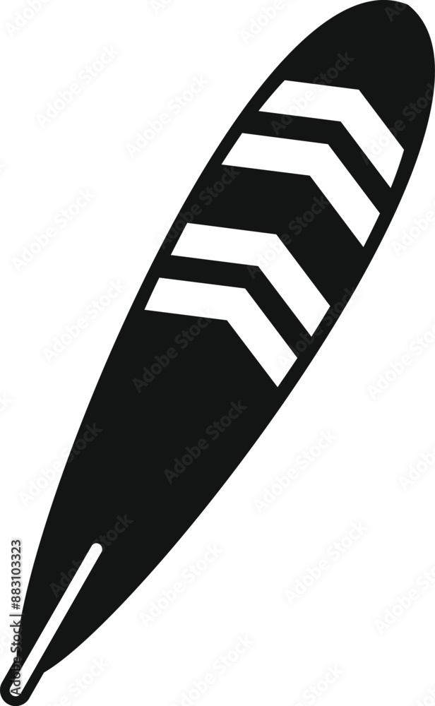 Wall mural Black surfboard icon in simple style isolated on white background