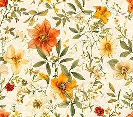 Ornate Vintage Botanical Birthday Banners with Abundant Flower Garlands and Trailing Vines