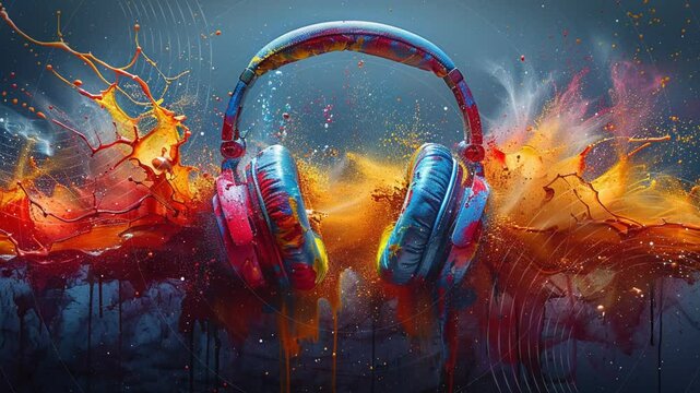Hintergrundanimation f&uuml;r Sound, Musik, Film und mehr, made by AI