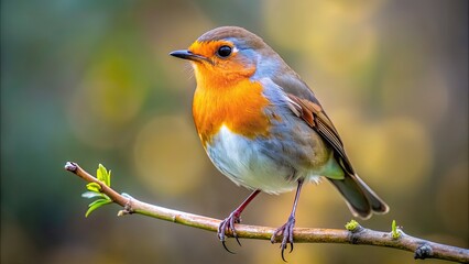 Close-up photo of a Rotkehlchen bird perched on a branch , Rotkehlchen, bird, wildlife, nature, close-up, feathers, colorful