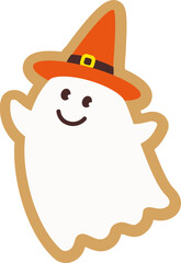 Cute Halloween White Ghost Ginger Cookies vector