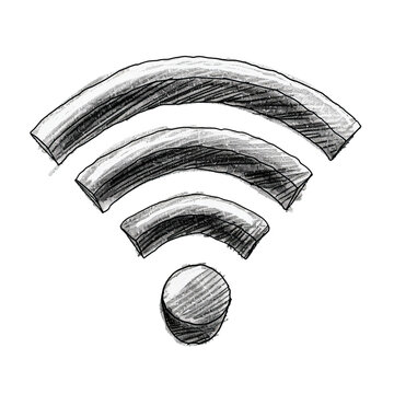 WIFI signal symbo, pencil drawing style