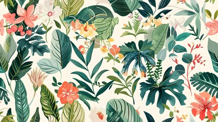 Vintage Botanical Birthday Banners with Colorful Floral Patterns and Lush Leaves in a Timeless Botanical Aesthetic
