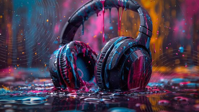 Hintergrundanimation f&uuml;r Sound, Musik, Film und mehr, made by AI