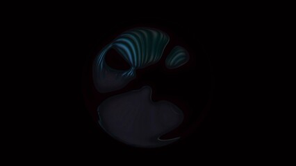 Abstract energy sphere of particles and waves of magical glow, flickering light and changing perspectives, Stylish 3D Abstract Animation Color Wavy Smooth Wall.