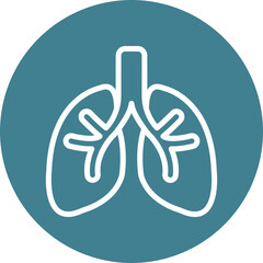Lungs Infection Vector Line White Circles Multicolors
