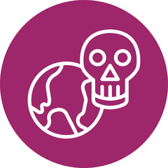 Earth Danger Vector Line White Circles Multicolors