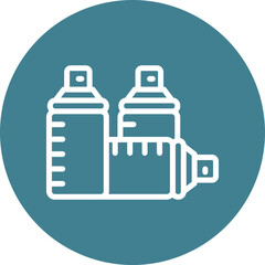 Aerosol Vector Line White Circles Multicolors