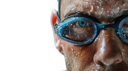 Swimmer on transparent background