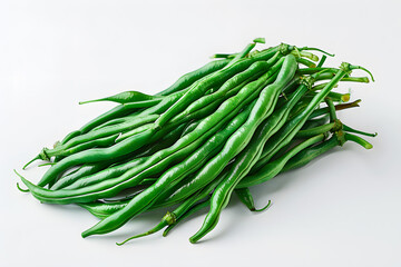 Fototapeta premium View of Delicious Vegetable Green Beans on a white background