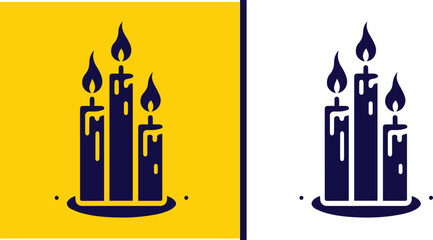 candle icon set Taper Wax light Luminary symbol collection Vector illustration