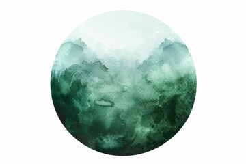 Obraz premium Dark green watercolor circle, Generative AI