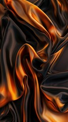 Obraz premium Elegant silk fabric texture with smooth folds and rich colors, Luxurious, Warm tones, High detail, Digital painting