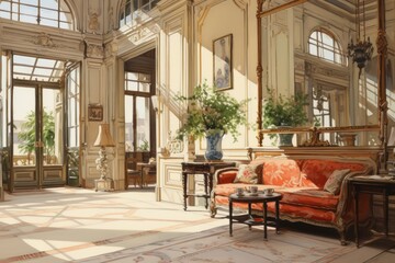 Fototapeta premium Sleek Simplicity Contemporary Flourishes in Savoy Apartment.jpeg