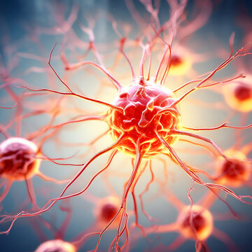 Microscopic Image of a Cell with Cancerous Features