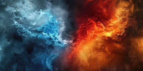 Abstract Art of Fire and Ice