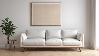 Frame mockup, ISO A paper size. Bedroom poster mockup. Modern interior design. Living room Interior mockup with house background. 3D render