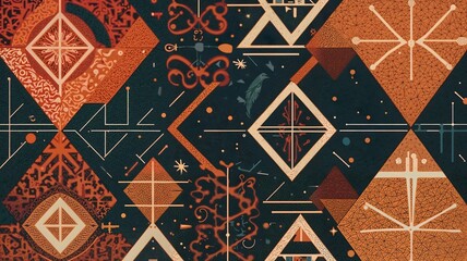 Modern Minimalist Vector Pattern with Geometric Shapes
