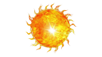 The sun on a transparent background