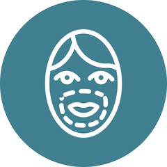 Facial Plastic Surgery Vector Line White Circles Multicolors