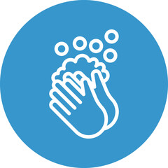 Handwash Vector Line White Circles Multicolors