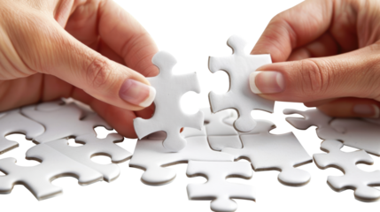 Closeup of a jigsaw puzzle in the hands of a businessman, the concept of business planning and problem solving