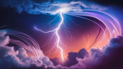 Innovative, lightning, creative background, lightning sky