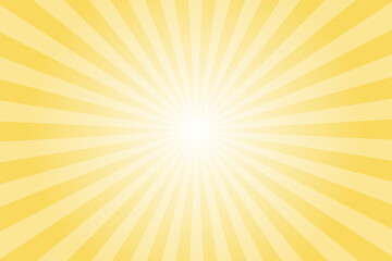 Yellow Background with White Sun Ray. Pattern of Starburst. Abstract Royal Yellow Texture with Light of Sunburst. Radial Beam of Sunlight. Retro Background with Flash. Design of Sunbeams.